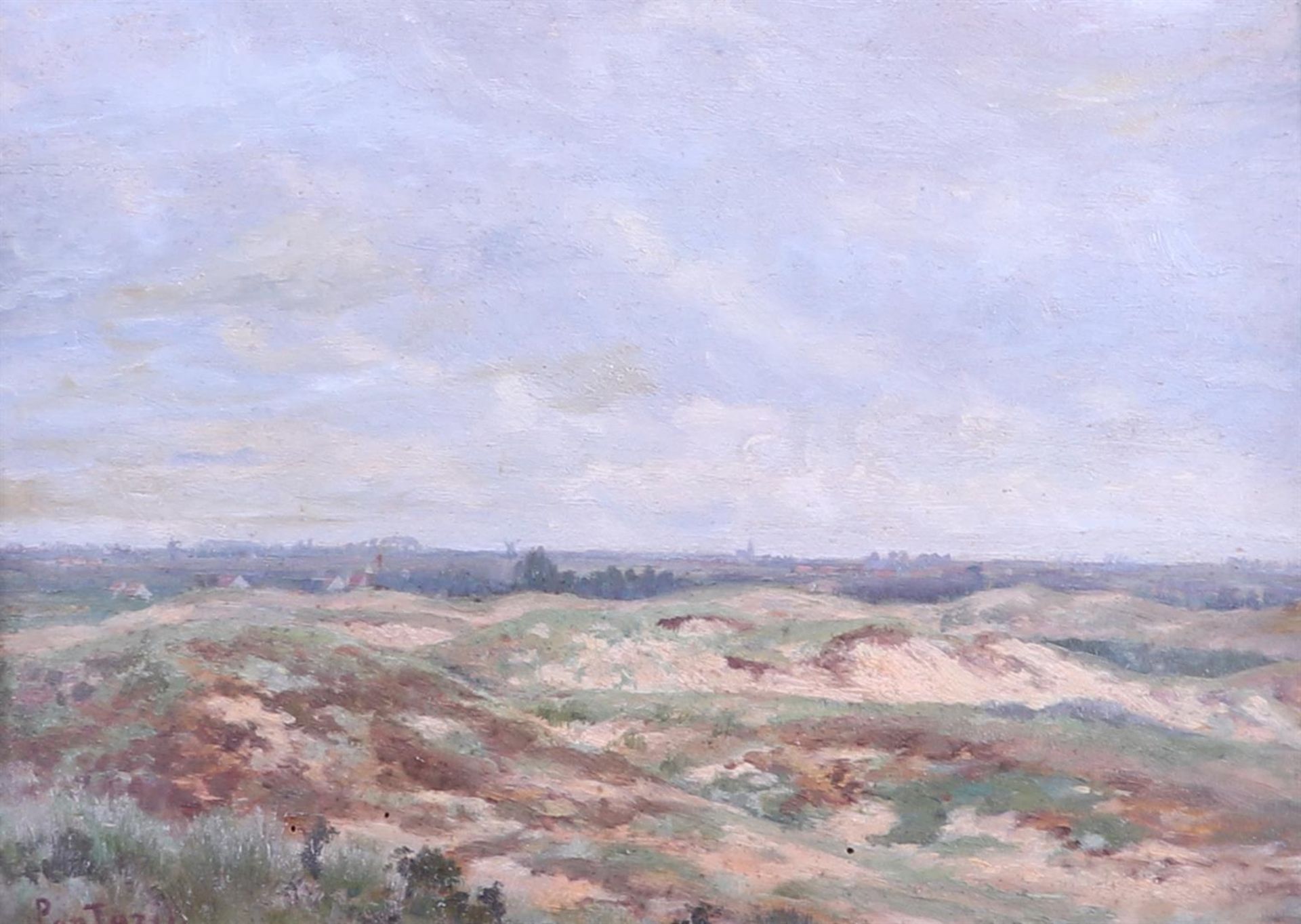 (possibly) Périclès Pantazis (Athens 1849 - 1884 Brussels), View of the dunes with a village