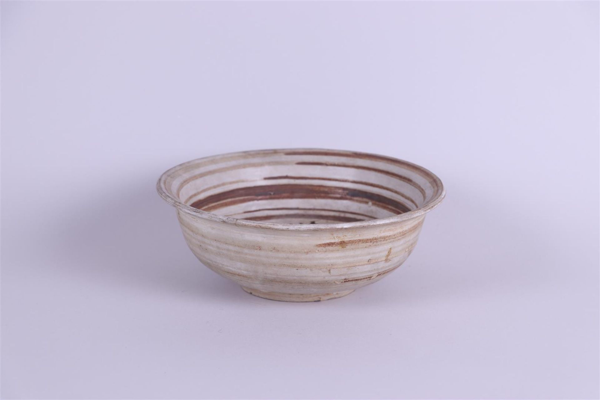 A Korean Joseon turned bowl, partly painted on the inside. - Image 2 of 3