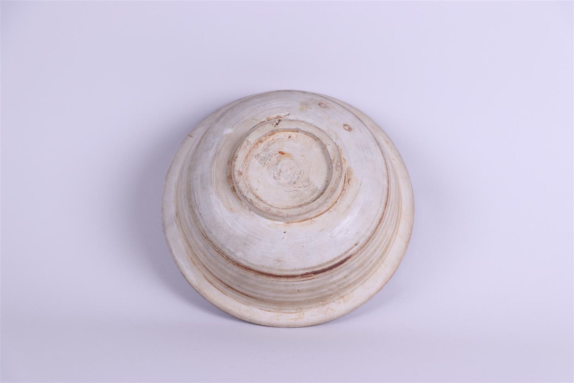 A Korean Joseon turned bowl, partly painted on the inside. - Image 3 of 3