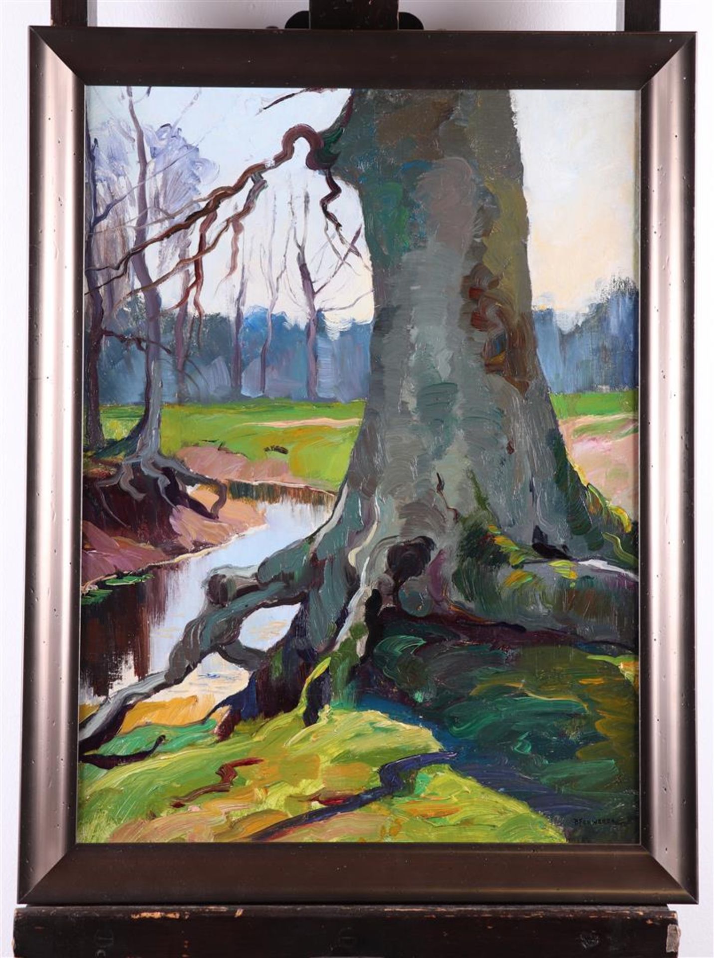 Barend Ferwerda (Amsterdam 1880 - 1958 Heelsum), Beech tree at a seepage stream in Oosterbeek, - Image 2 of 4