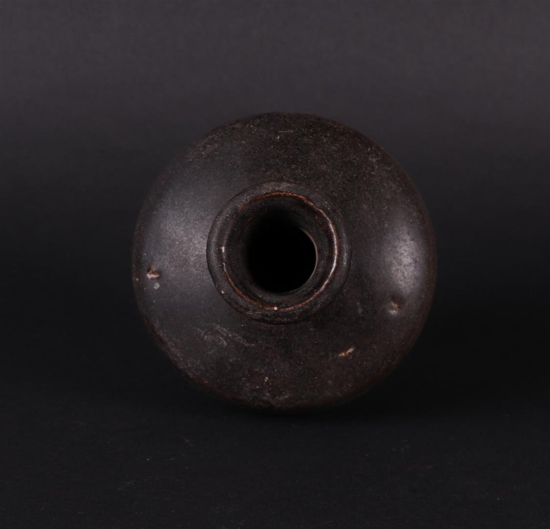 A large stoneware storage jar, dark grey. China early Ming. - Image 3 of 4