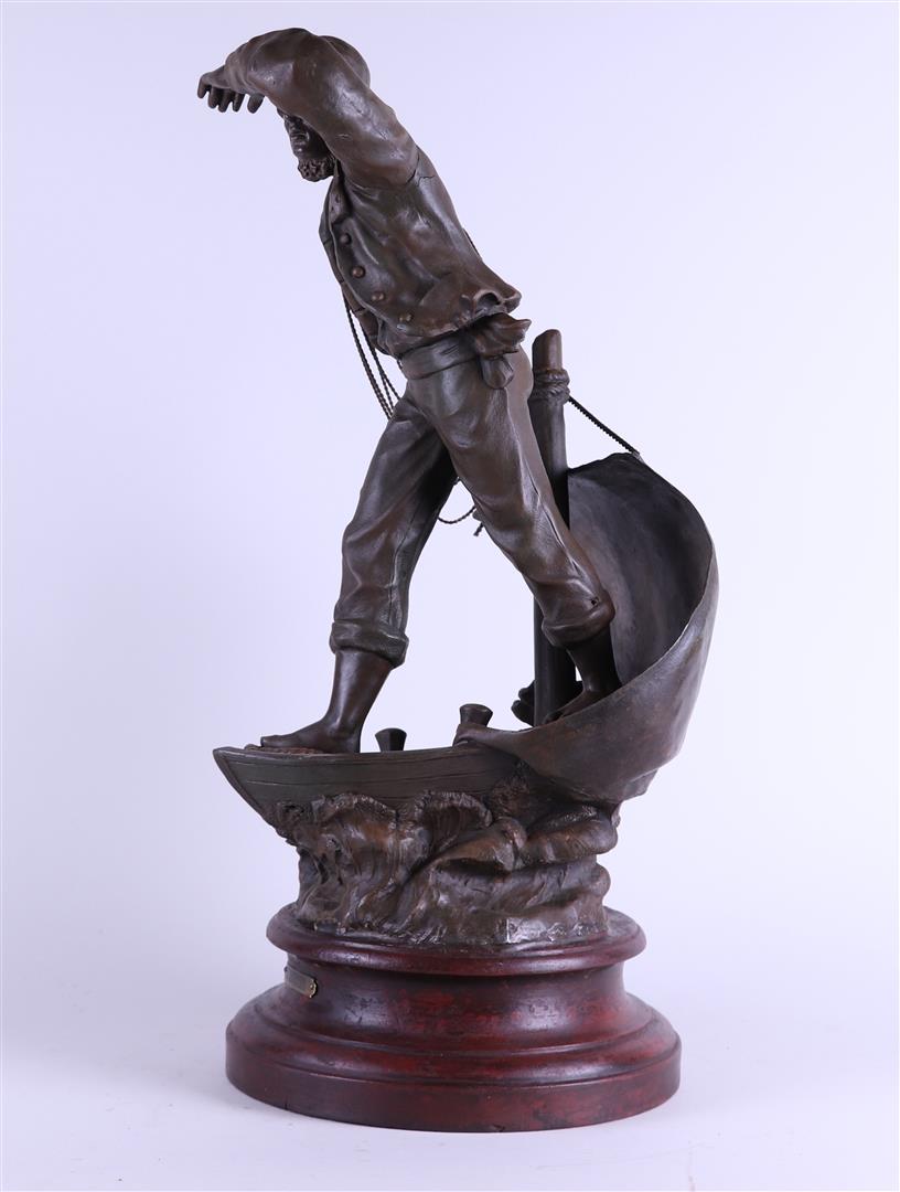 France ca. 1900, Le Sauvateur, A Zamac statue depicting a savior on a raging sea, - Image 2 of 5