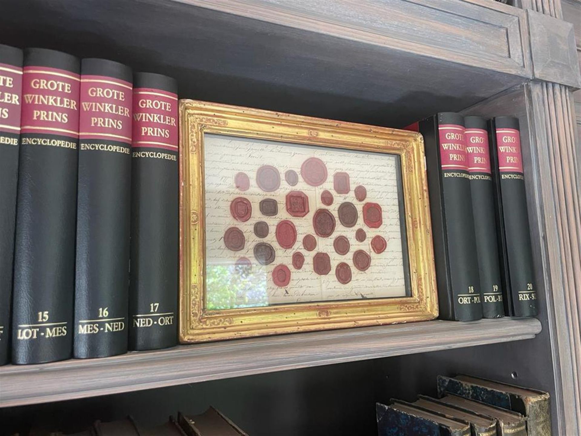 A lot consisting of (3) framed sets of 19th century wax seals. - Image 3 of 3