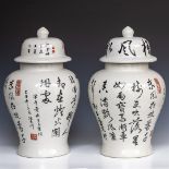 A pair of vases, China late 20th century.