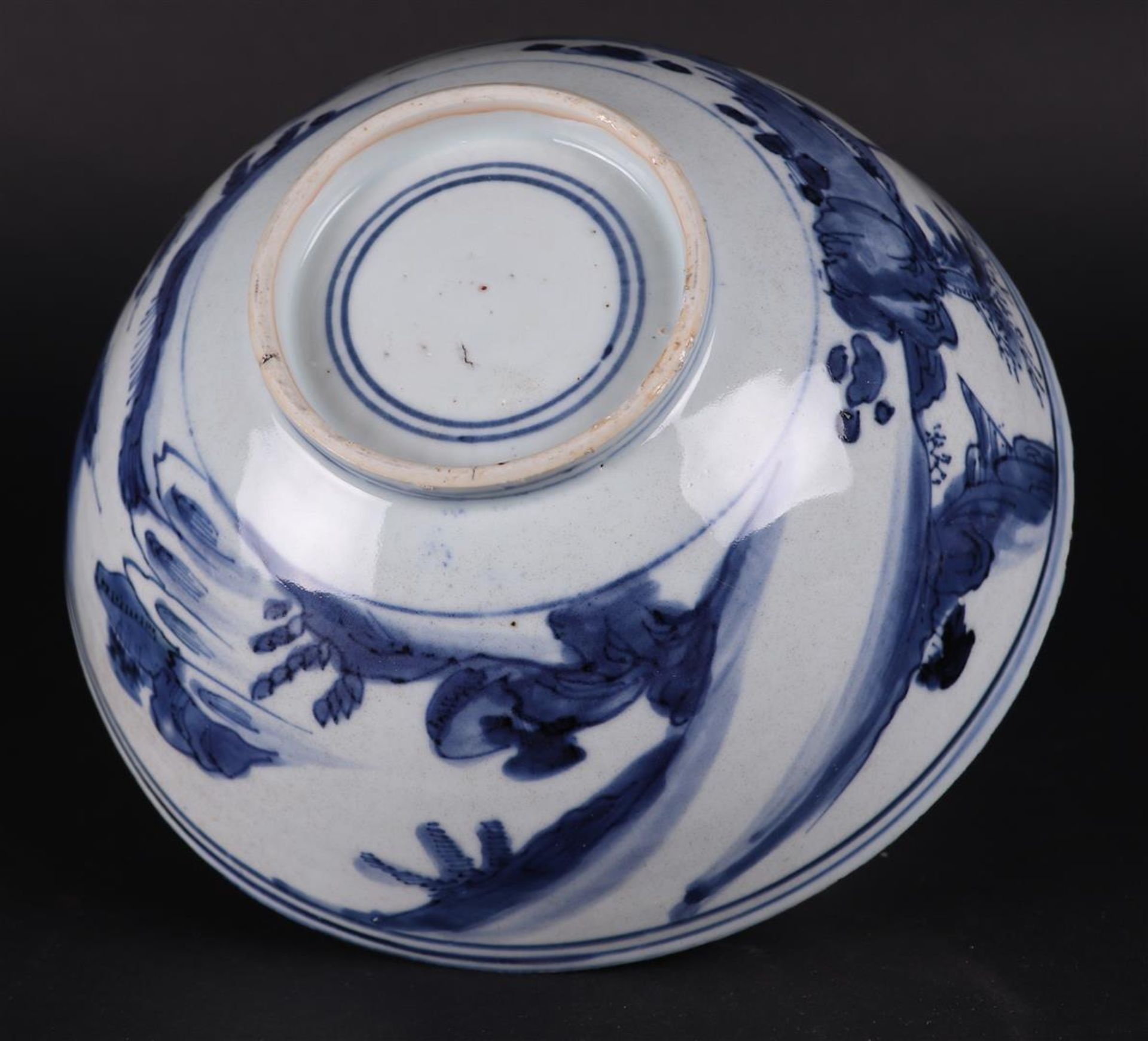 A porcelain bowl with landscape decor. China, Wanli. - Image 4 of 5