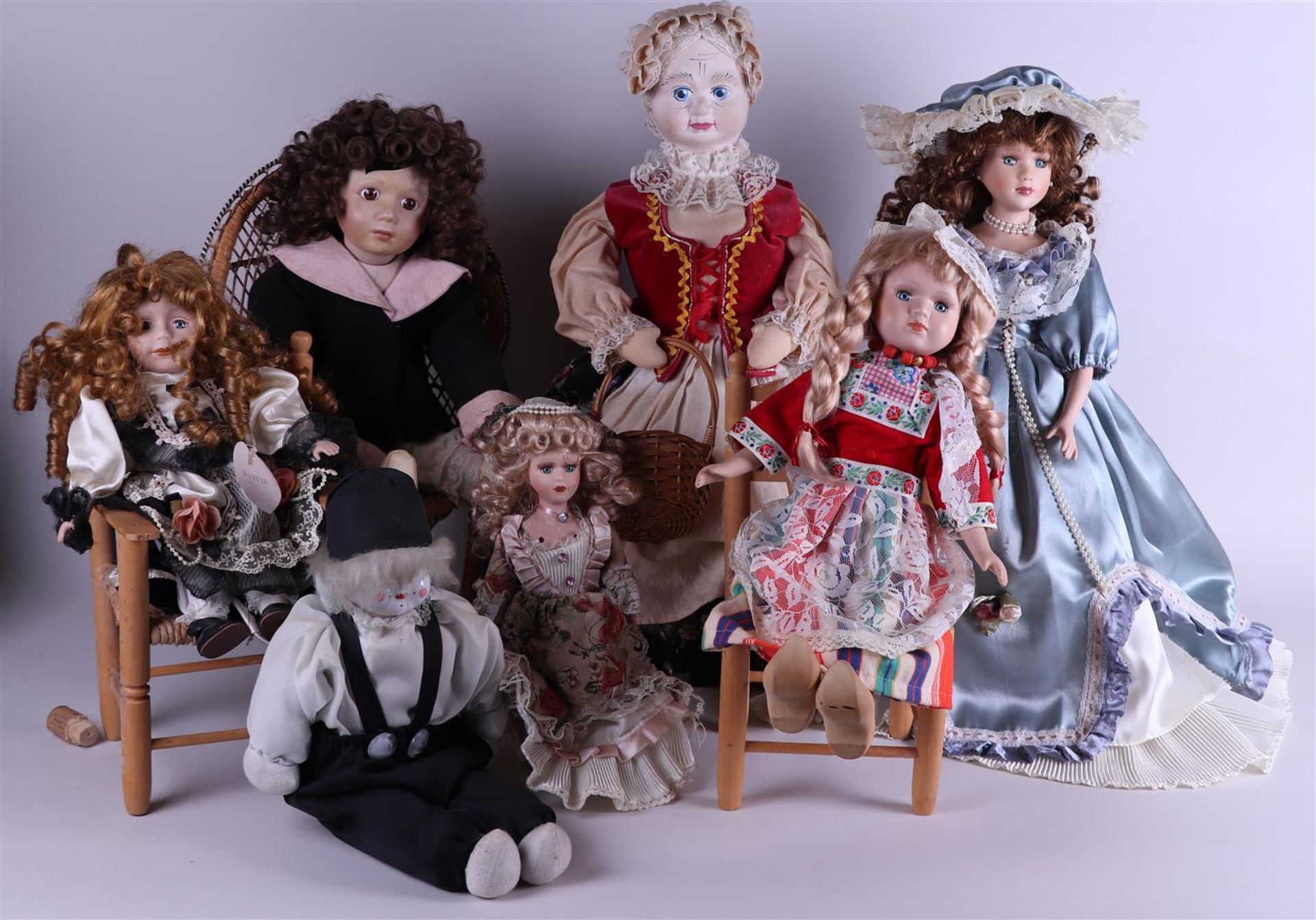 A collection of dolls.