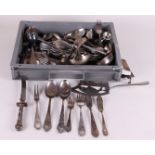 A large lot with silver plated cutlery including Wiskeman.