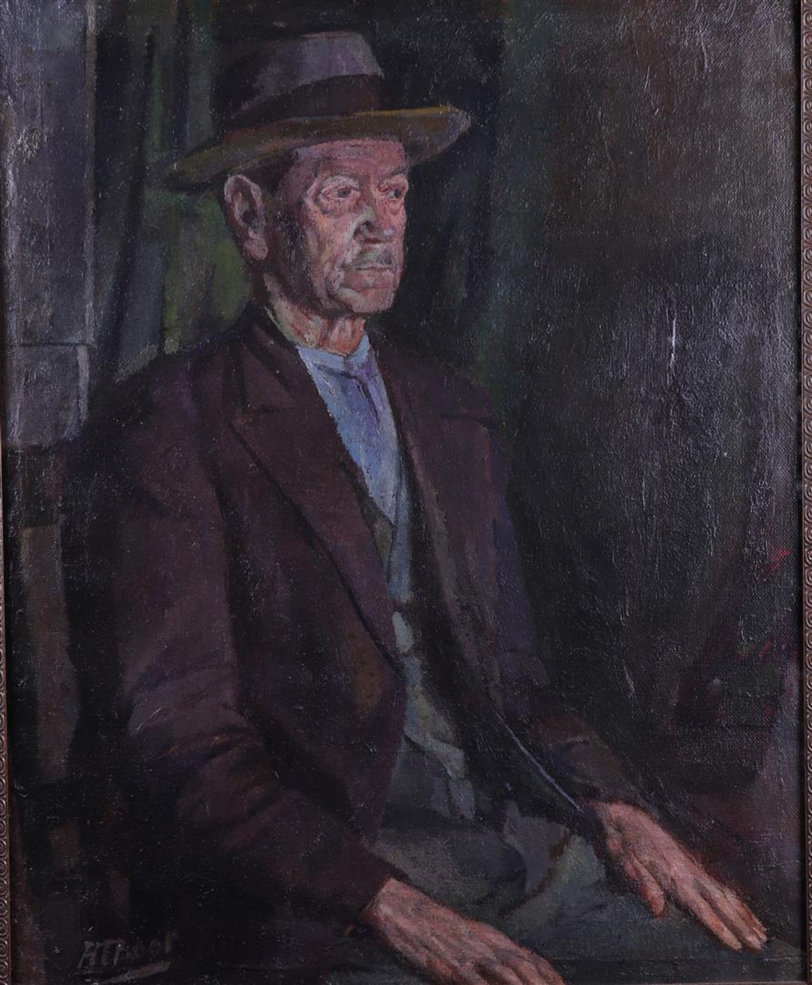 Henri Frédéric Boot (Maastricht 1877 - 1963 Haarlem), Portrait of a man with a hat