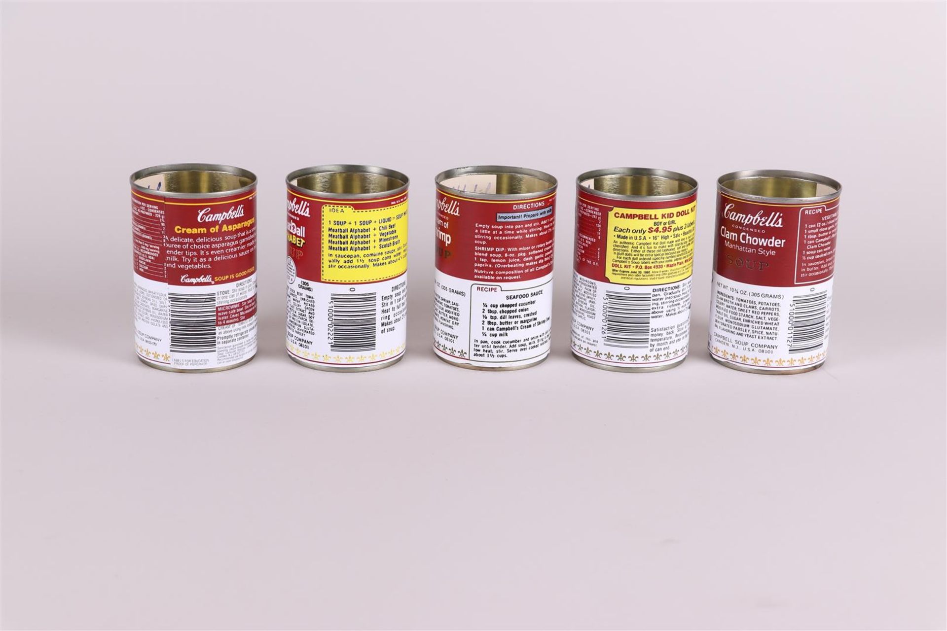 Andy Warhol (Pittsburgh, , 1928 - 1987 New York ), (after), (5x) Campbell's Tomato Soup cans - Image 4 of 9