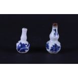 Two porcelain étagère (doll's house) vases with floral decor. China Kangxi/Yongzheng.
