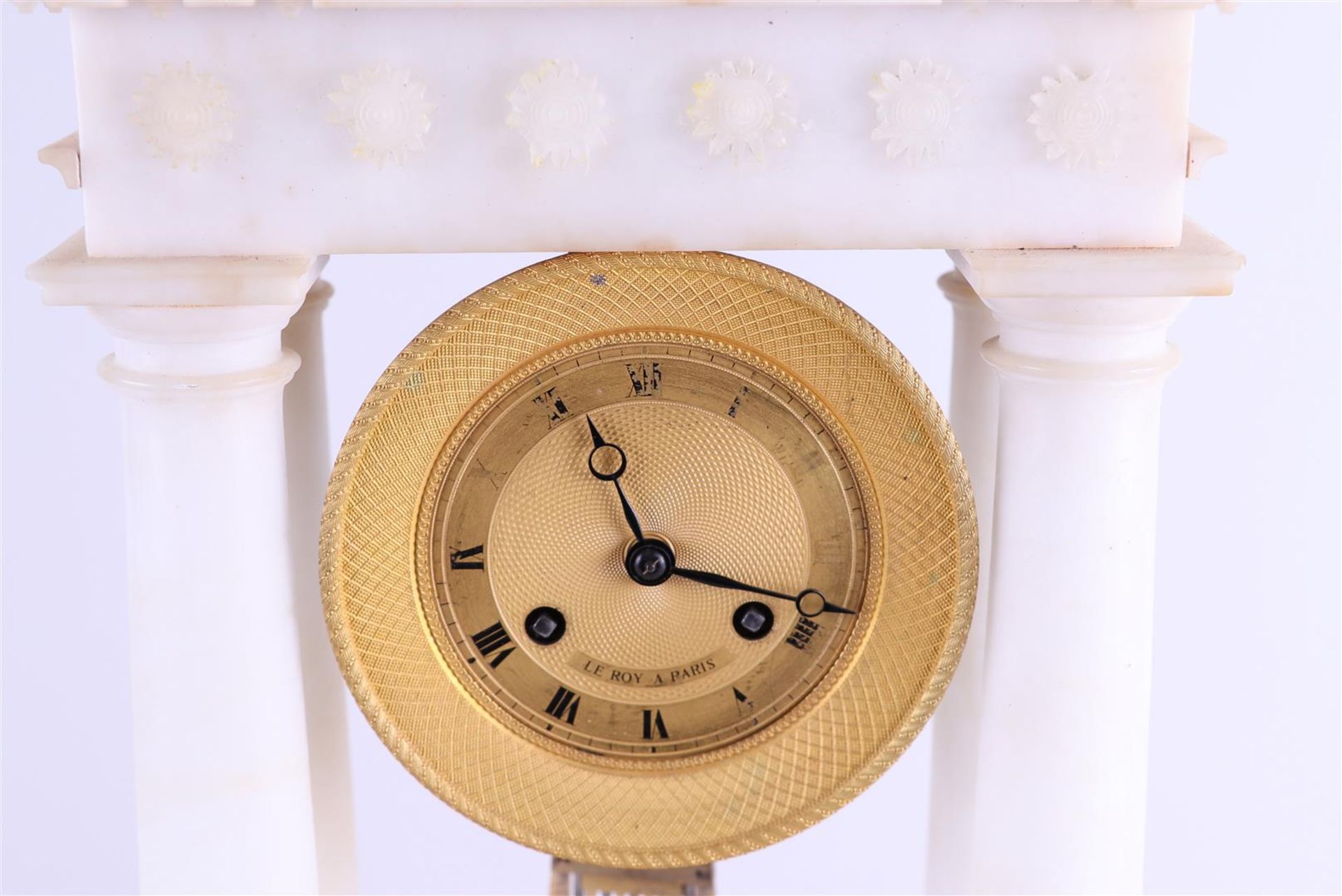 White marble column clock, address "Le Roy, Paris", France ca, 1850. - Bild 3 aus 5