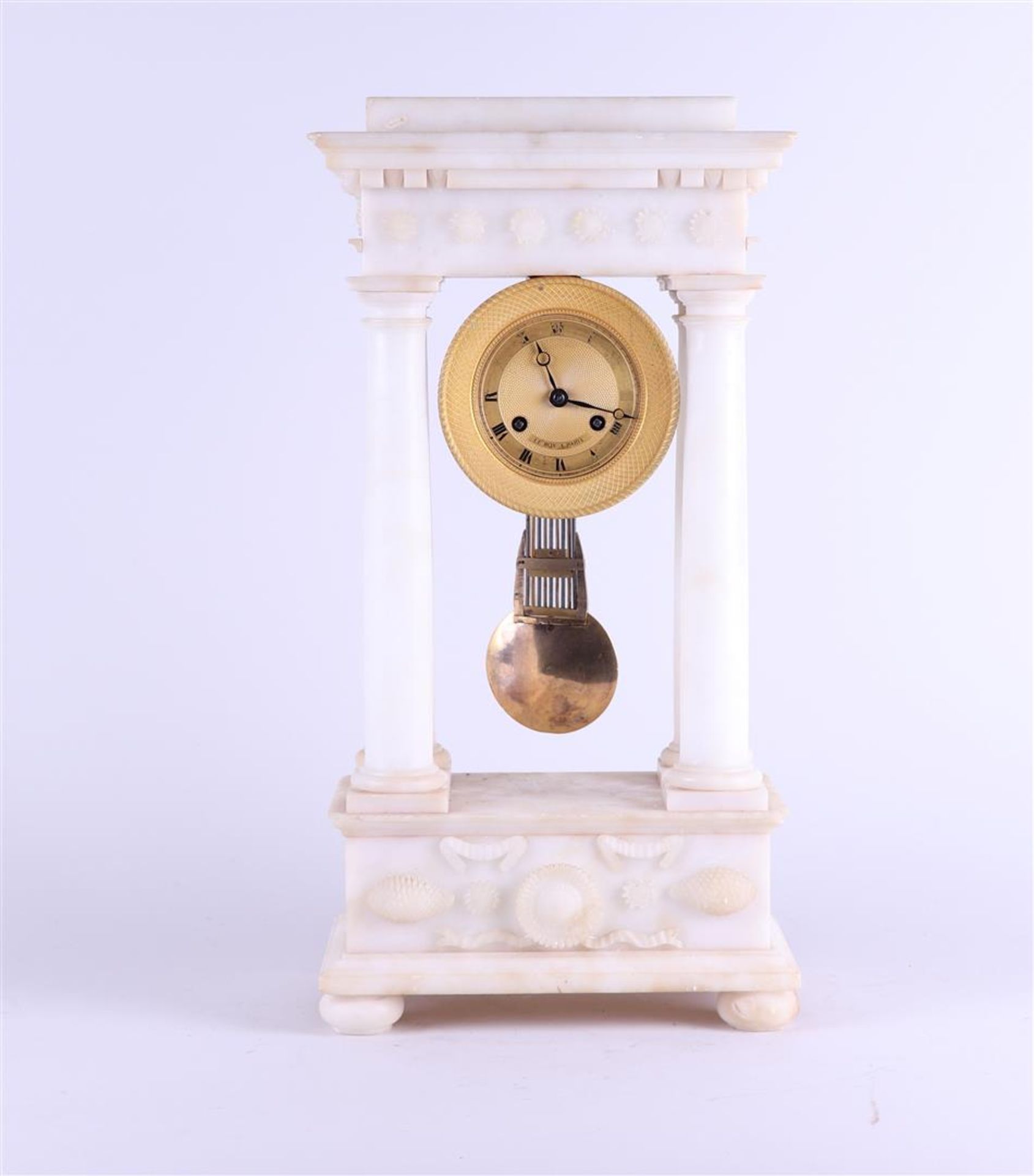 White marble column clock, address "Le Roy, Paris", France ca, 1850. - Bild 2 aus 5