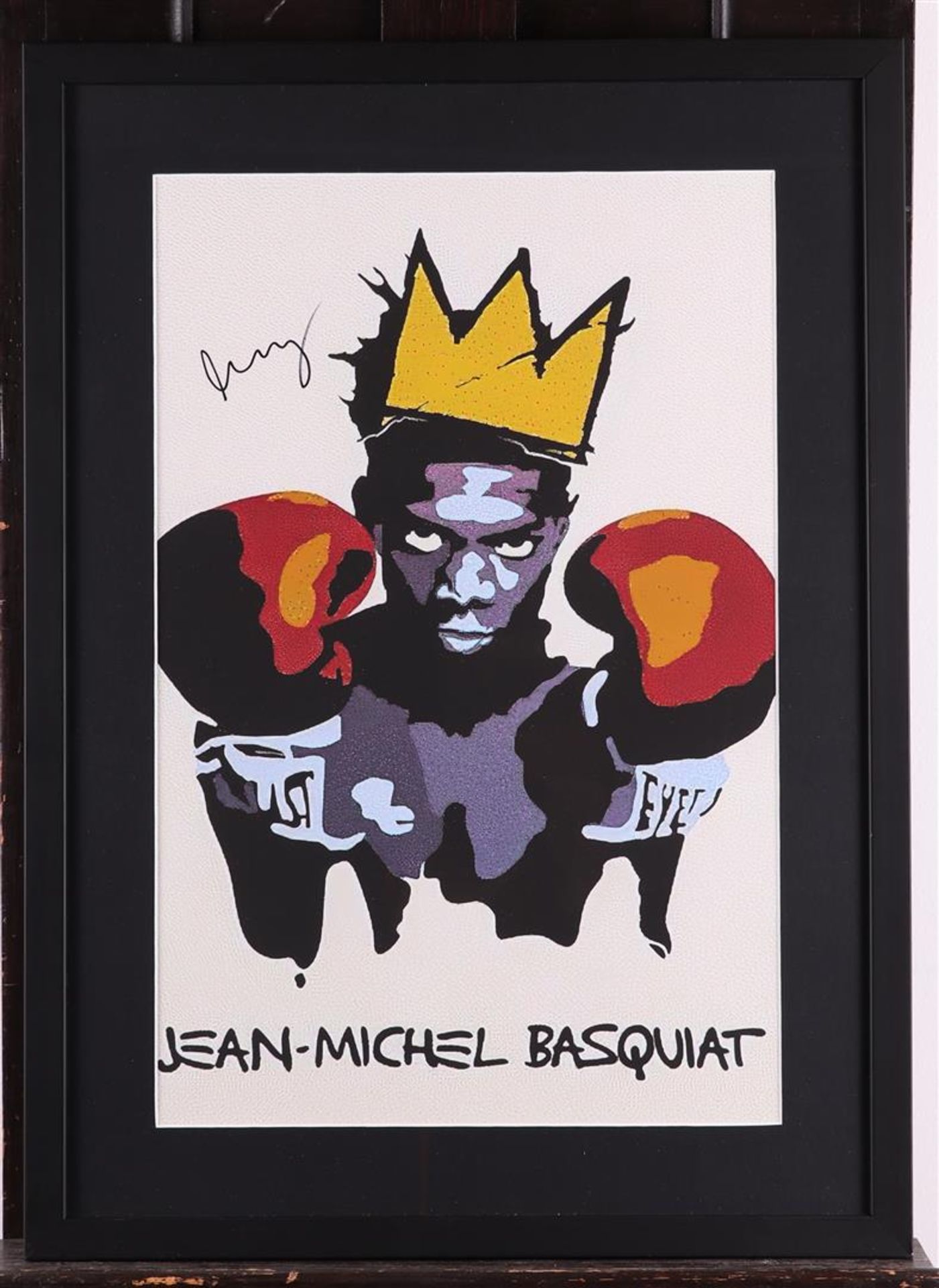 Poster by Jean Michel Basquiat, "KING", with signature (top left), Off set, facsimile. - Image 2 of 4