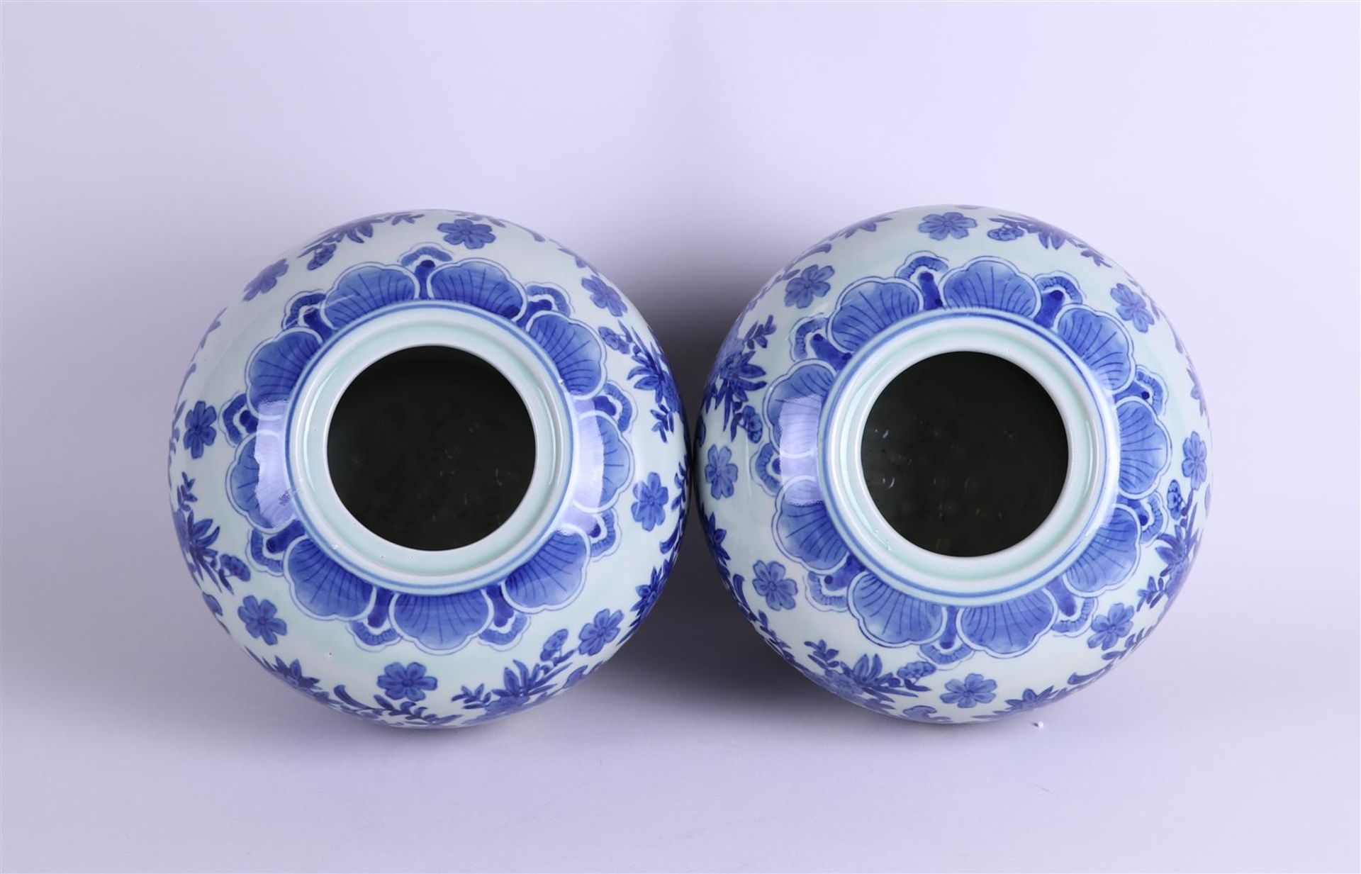A set of (2)  porcelain storage jars. China, late 20th century. Lids not present.  - Image 4 of 4