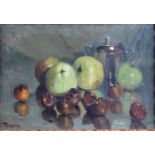 Fernand Toussaint (Brussels 1873 - 1956 Ixelles, Be.), Still life of apples and nuts (recto),