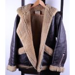 A Vintage Leather Sheepskin Flight jacket. Medium.