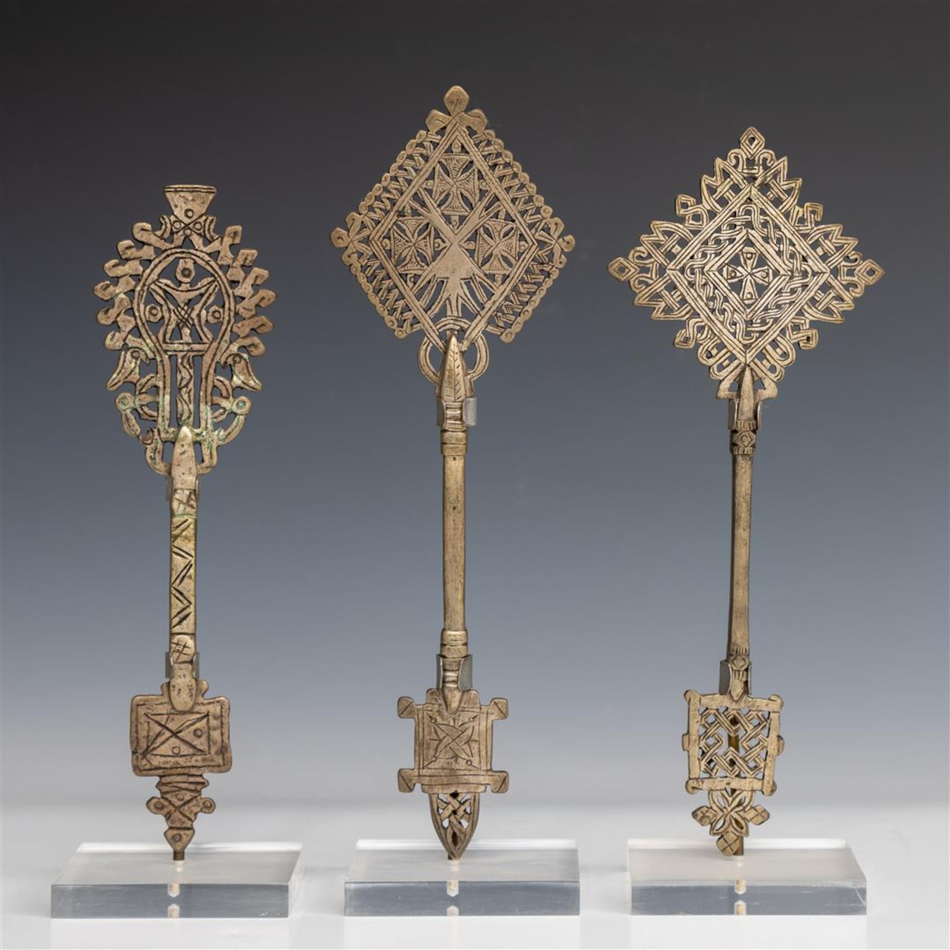 A lot consisting of (3) bookmarks, India, ca. 1900.