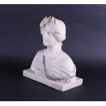 A marble bust of a muse, Italy, ca. 1900.