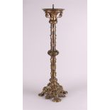 A large brass altar candlestick, ca. 1900.