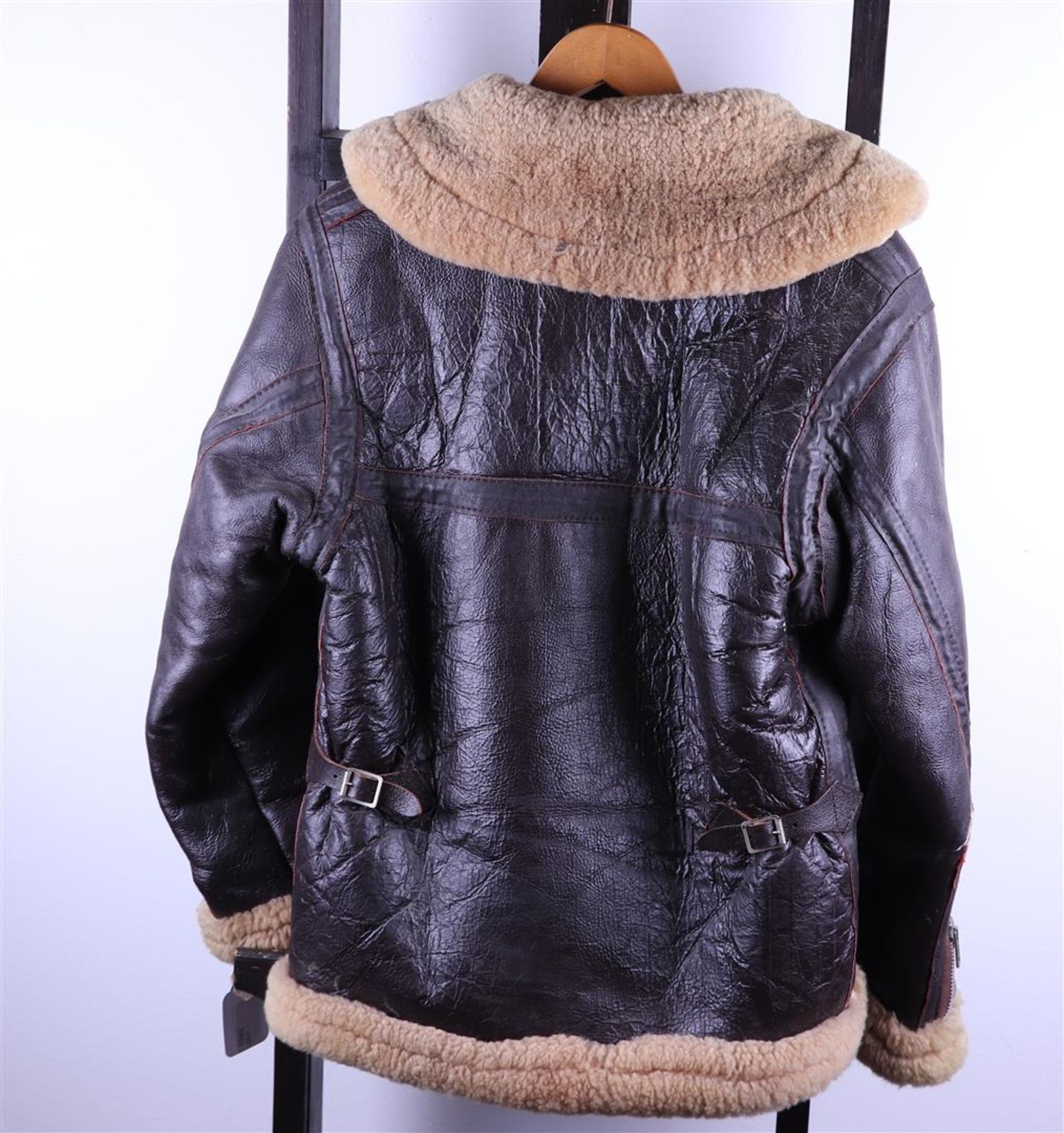 A Vintage Leather Sheepskin Flight jacket. Medium. - Image 3 of 3