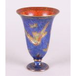 A Wedgwood Fairyland luster ware Hummingbird vase, decor Z5294, ca. 1920.
