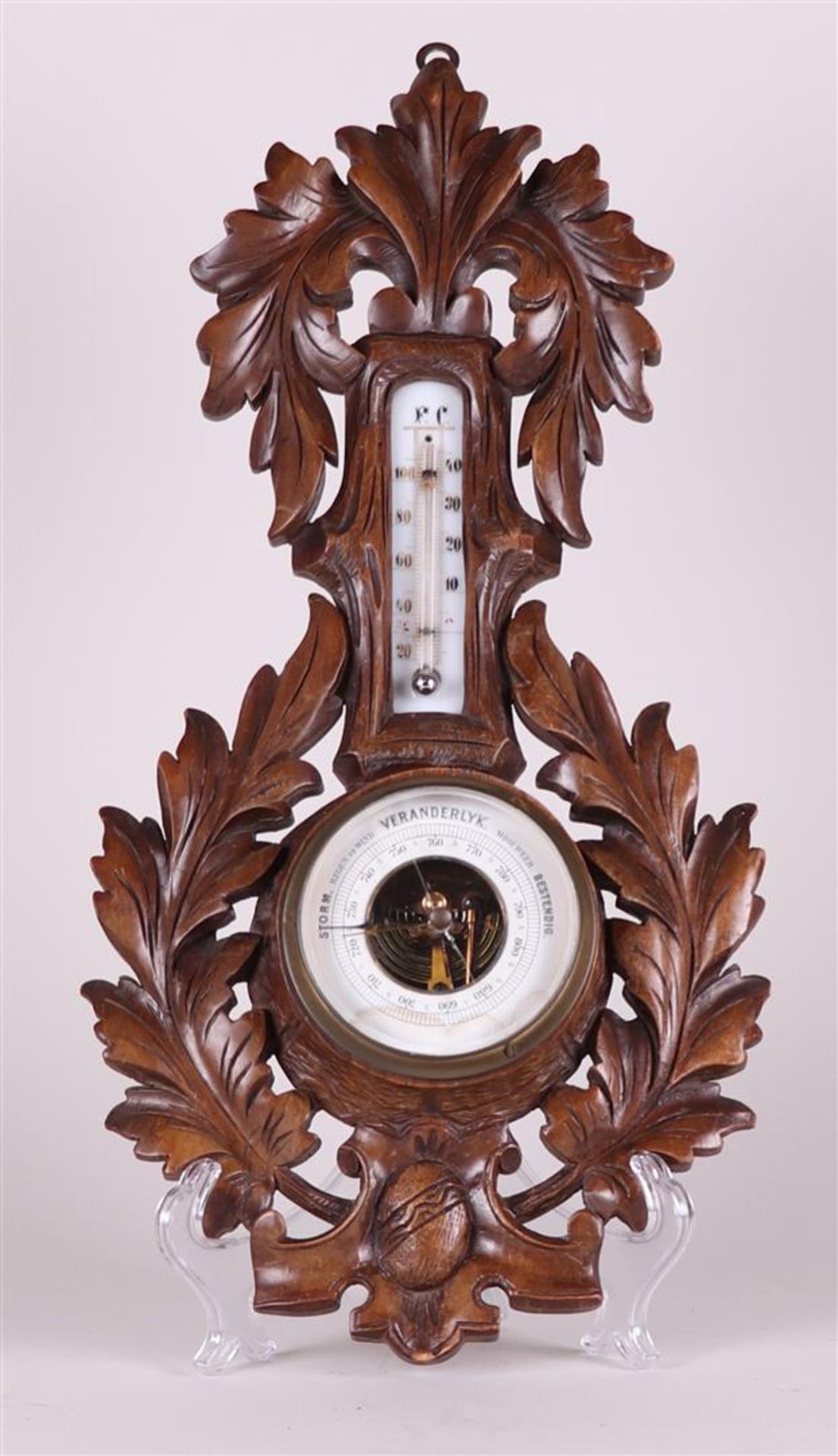 A lot consisting of a  clock, barometer and abacus. - Bild 2 aus 2