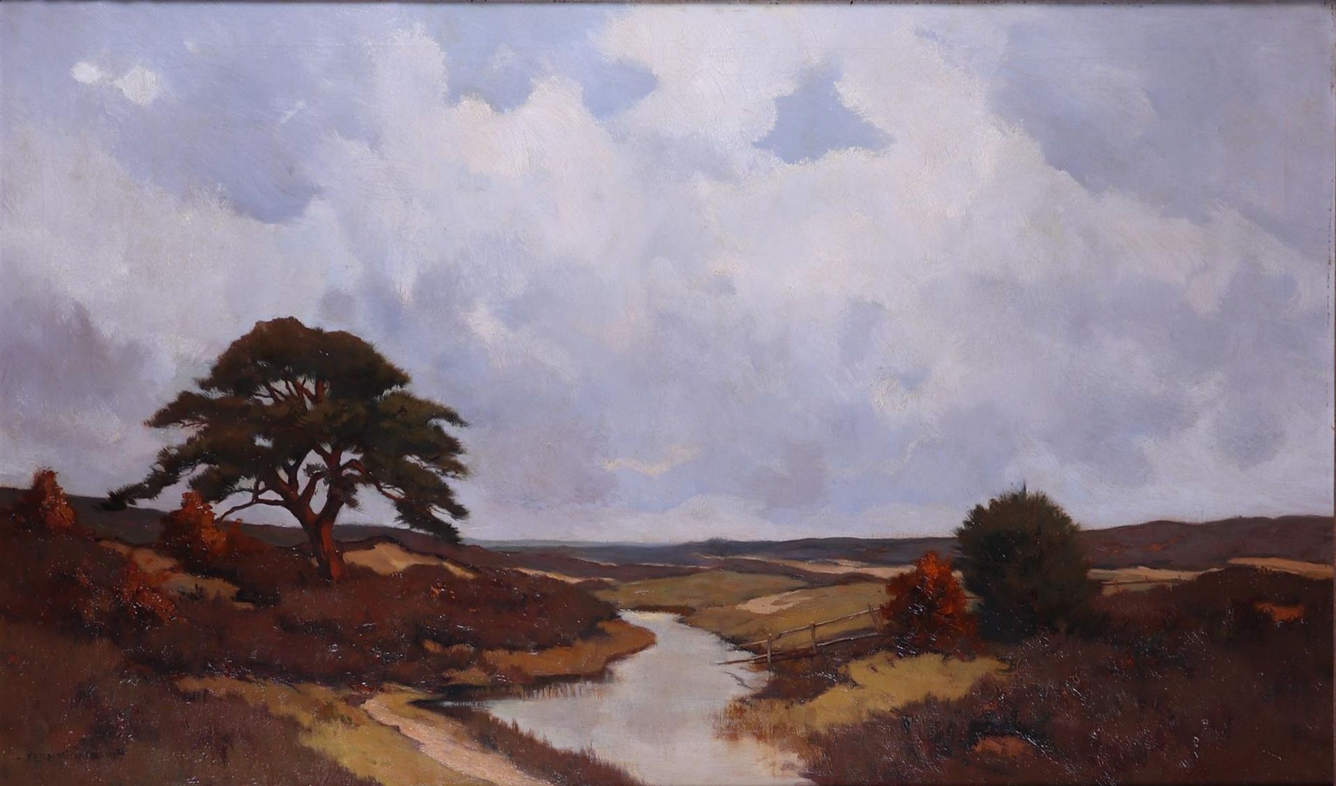 Xeno Munninghoff (Deventer 1873 - 1944 Barneveld), Landscape with stream, 