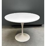 Round Tulip table designed by Eero Saarinen, not marked.