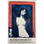 An original poster for an exhibition of Edvard Munch's graphic work held at the Graves Art Gallery