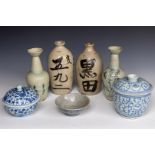 A lot of various Asian pottery including Swatov.