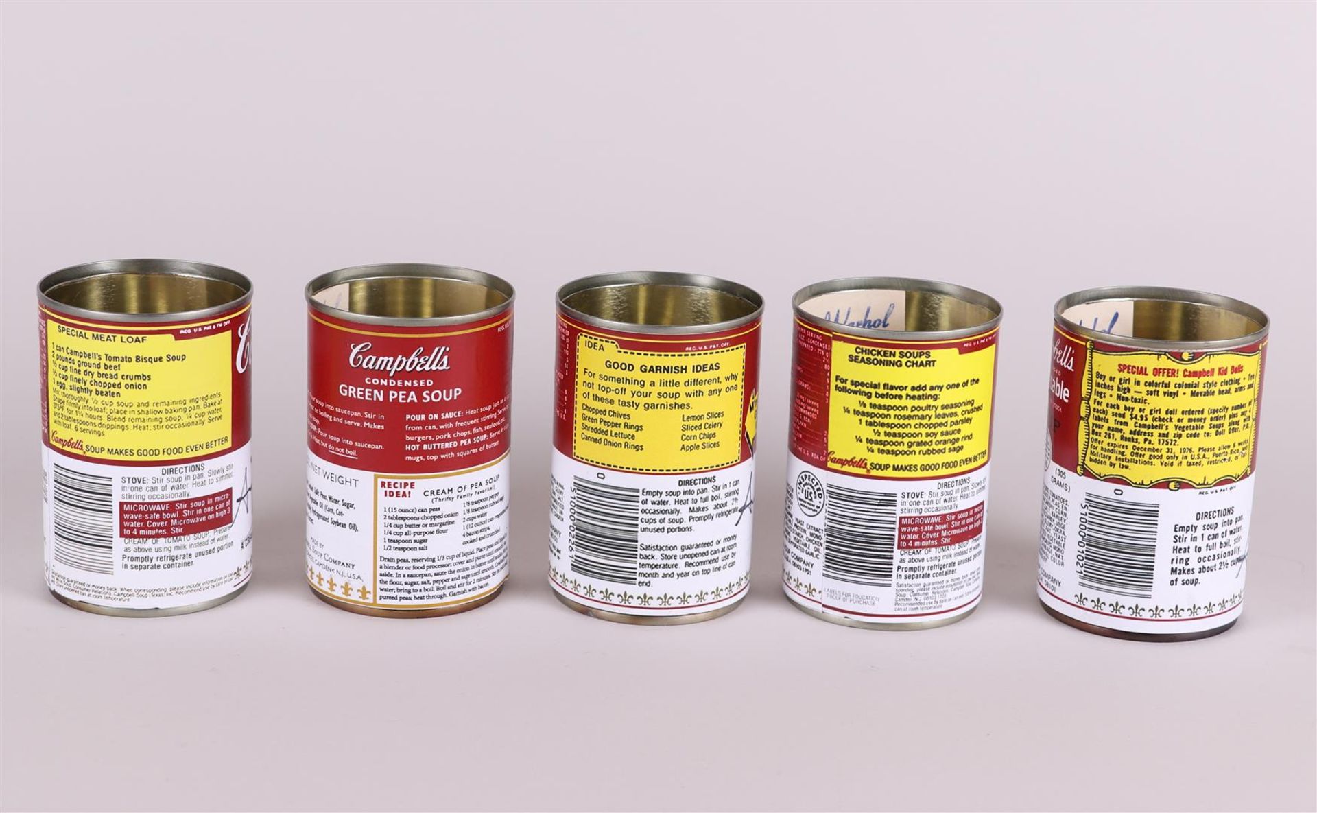 Andy Warhol (Pittsburgh, , 1928 - 1987 New York ), (after), (5x) Campbell's Tomato Soup cans - Image 3 of 9