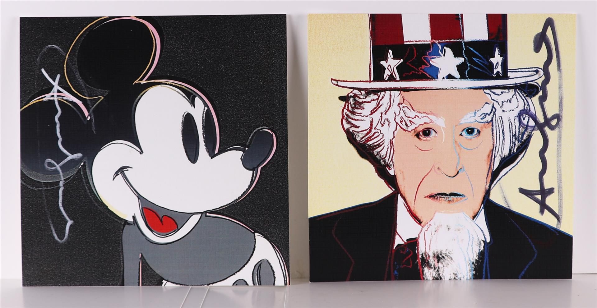 Andy Warhol (Pittsburgh, , 1928 - 1987New York ),(attributed to), Myths; Mickey Mouse and Uncle Sam