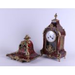 A Napoleon III style, "Boule" console clock with faux tortoiseshell and brass inlays ,bronze mounts