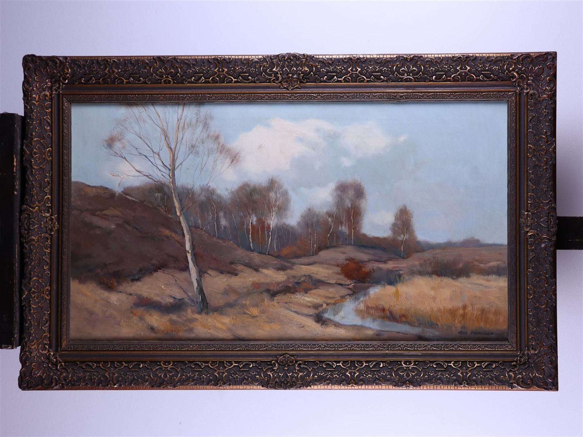 Xeno Munninghoff (Deventer 1873 - 1944 Barneveld), Heathland landscape at Wolfheze - Image 2 of 5