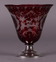 Bohemian Goblet on a Silver Base (Ca. 1900)