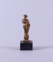 A French patinated bronze desk ornament depicting a Roman emperor.