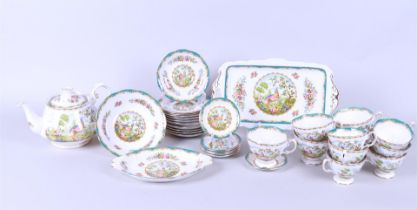 Porcelain Royal Albert tea set with Chelsea Bird décor