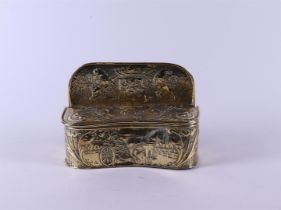 A copper tinder box with lid, Friesland, 19th century.