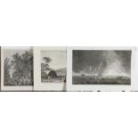 A lot consisting of (3) various engravings of different landscapes (James Cook), 18th century.