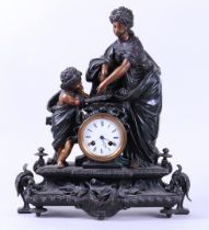 ZAMAC Mantel Clock with the Three Artes Libderalis Theme