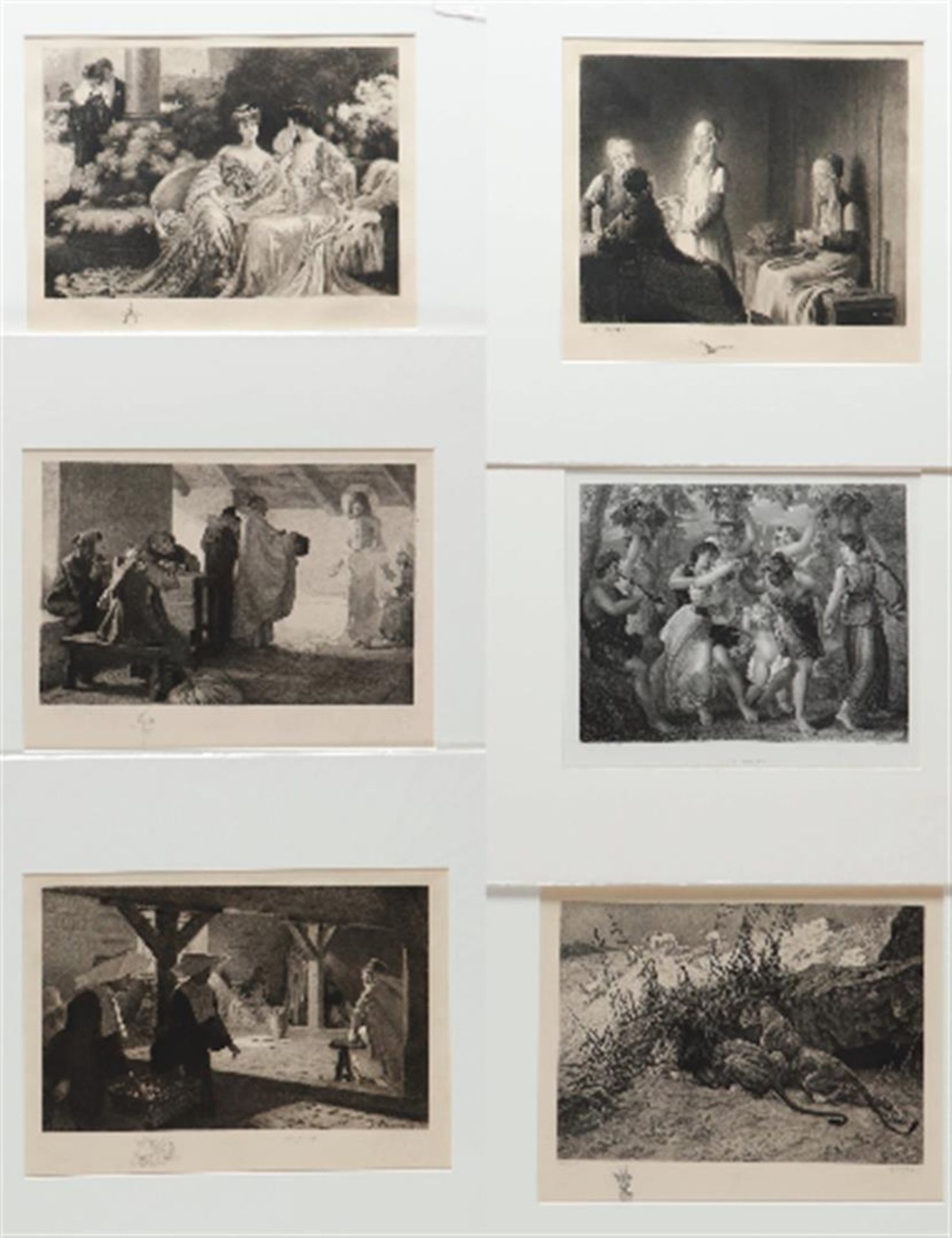 A lot consisting of (6) various prints, including nuns in the Holy Land, 19th century.