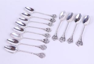 A set of (12) coffee or teaspoons with double Edelweis. Marked with sword.