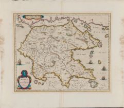 Guiljelmus (Willem) BLAEU (1600-1699), Map of the Peleponese (Greece) - Morea olim Peleponessus