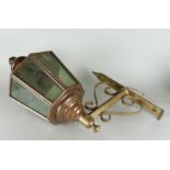 A copper outdoor lamp with green glass. ca. 1930
