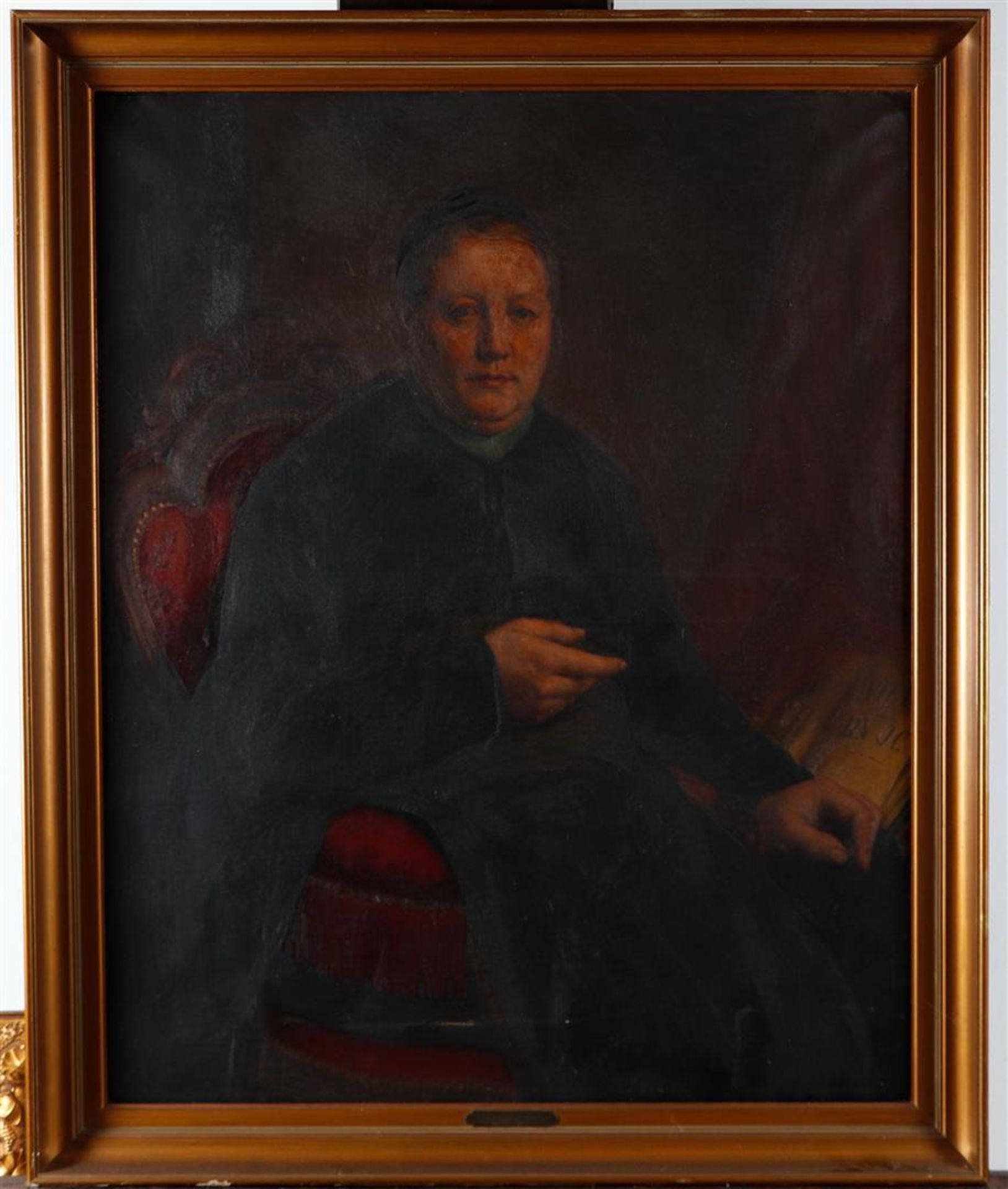 Pierre Jean van de Ouderaa (Antwerp 1841 - 1914), Portrait of a clergyman, oil on canvas.
 - Image 2 of 3