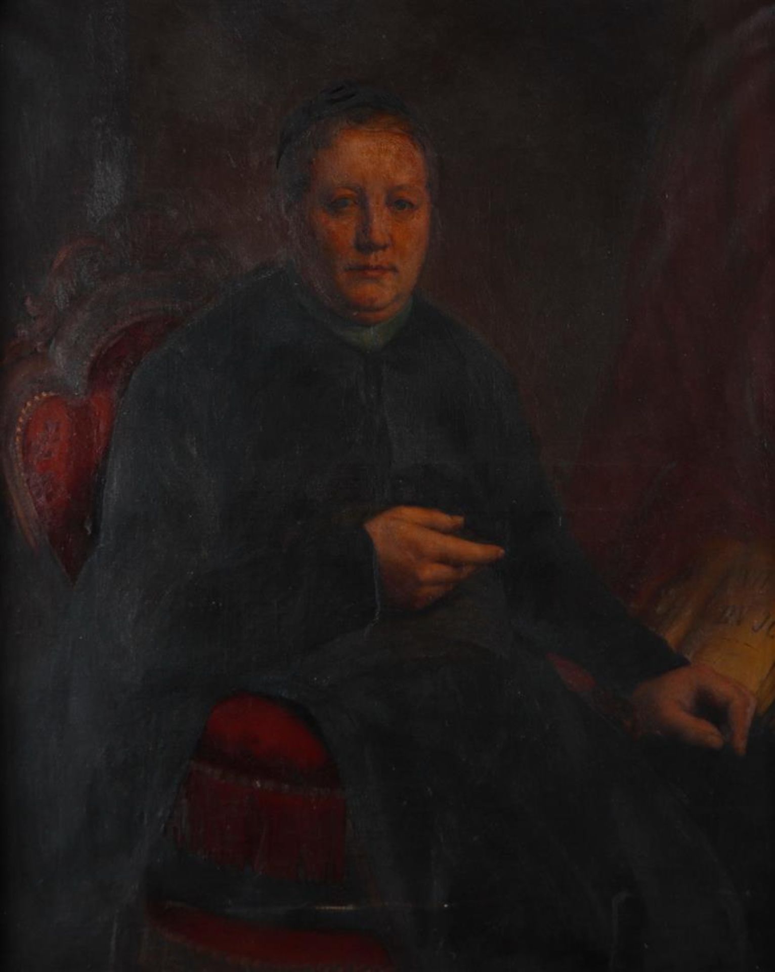 Pierre Jean van de Ouderaa (Antwerp 1841 - 1914), Portrait of a clergyman, oil on canvas.
