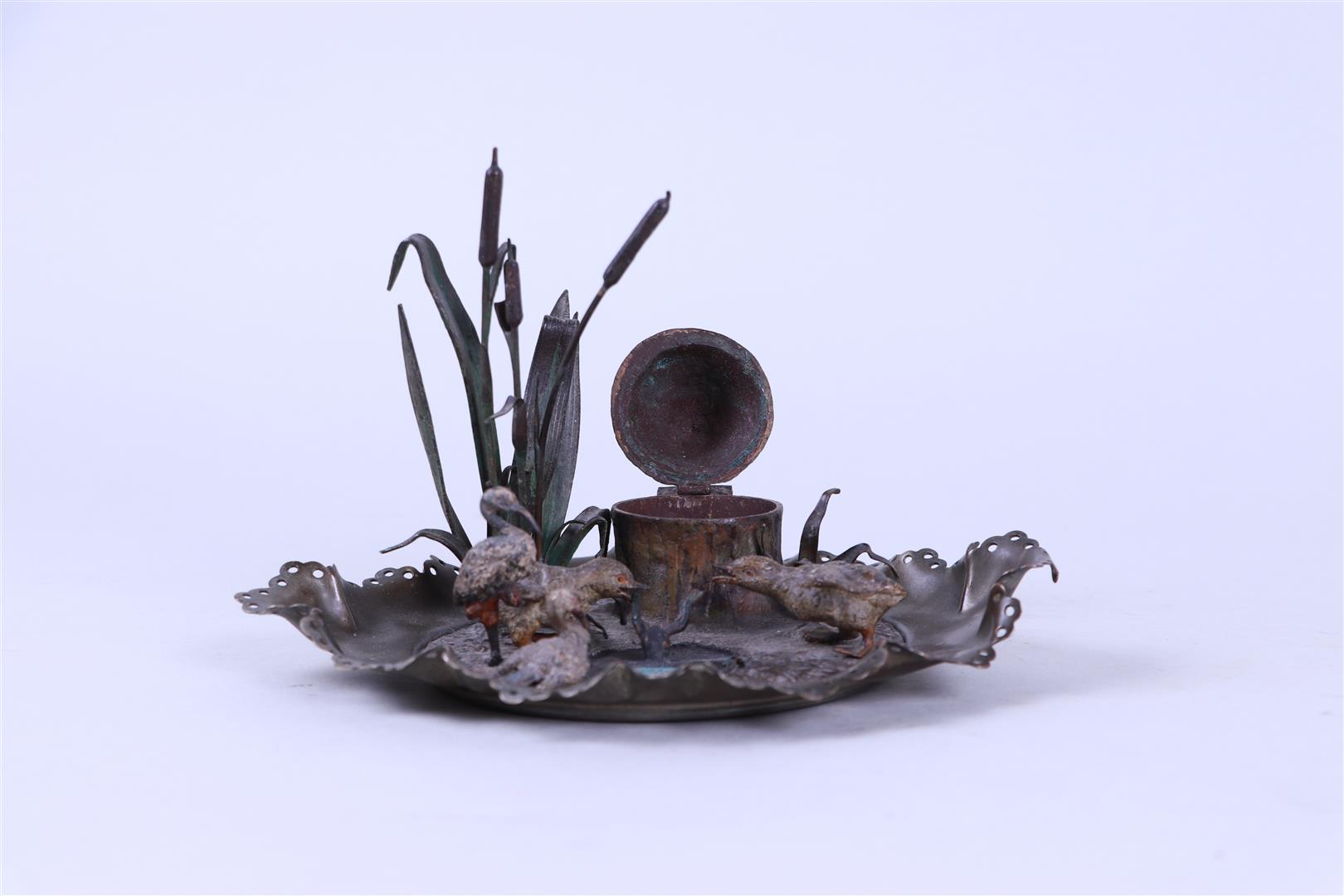 A Viennese bronze inkstand with traces of polychrome.
 - Image 3 of 4