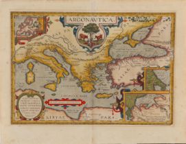 Abraham Ortelius (Antwerp 1527 - 1598), Map depicting the sea voyage of Jason and the Argonites