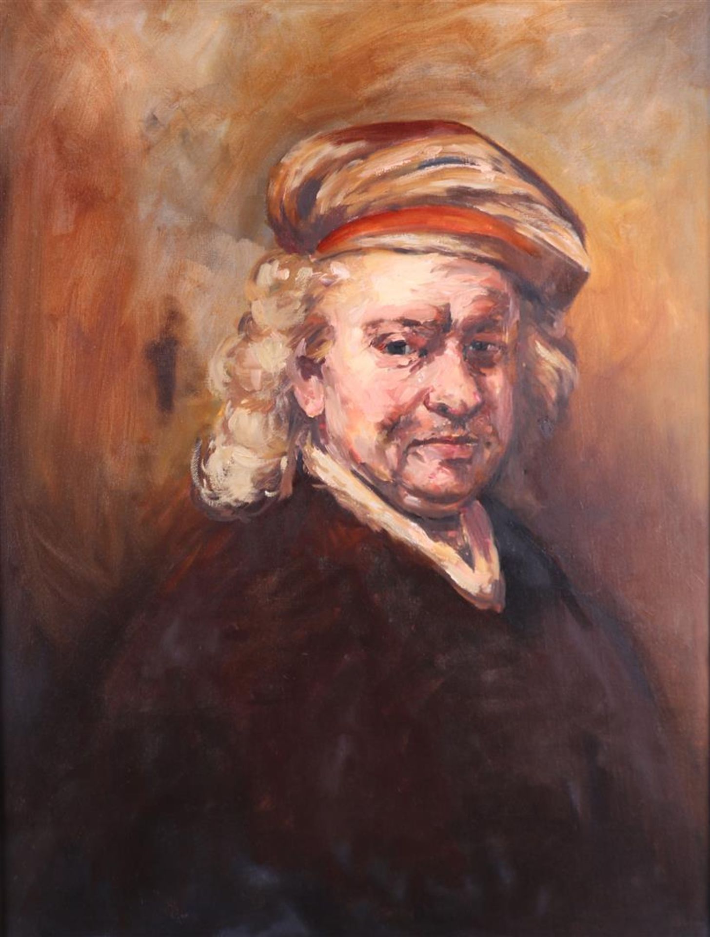 After Rembrandt Harmensz. van Rijn, Last self-portrait, oil on canvas. After the original from 1669,