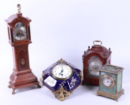 A lot consisting of (2) Warmink clocks, a cloisoné alarm clock and a wall clock.